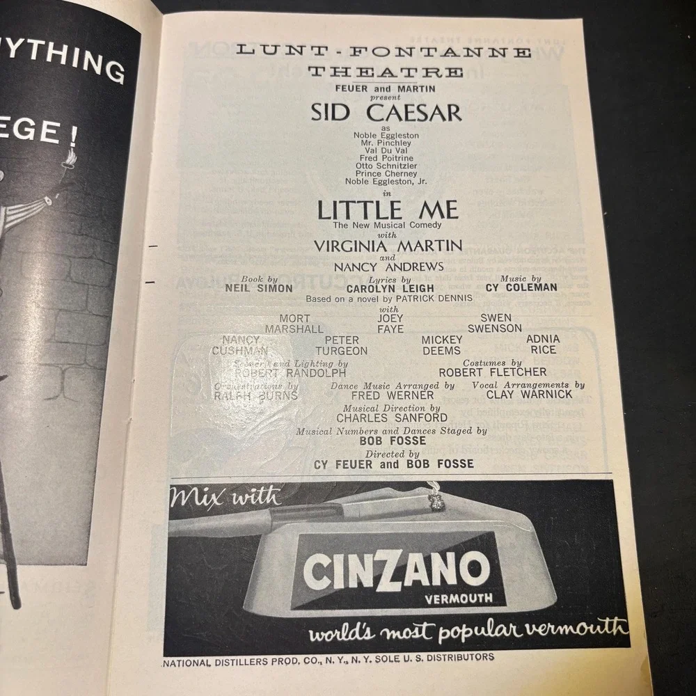 1962 LITTLE ME – Vintage Broadway Playbill (with original inserts)